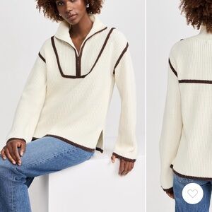 NWT (new in bag!) English Factory Contrast Piping quarter zip sweater